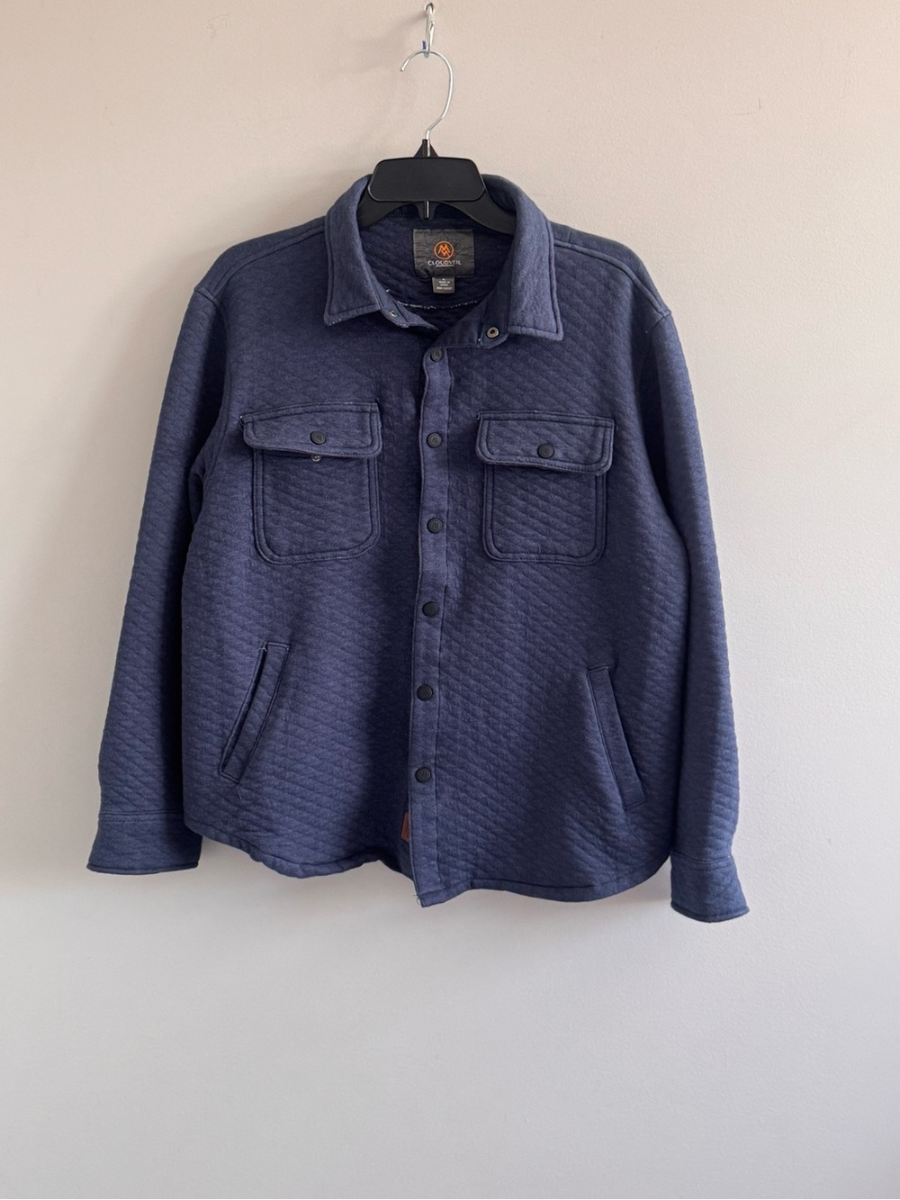 Cloudveil Mountain Works Quilted Snap Shirt Jacket Blue Large